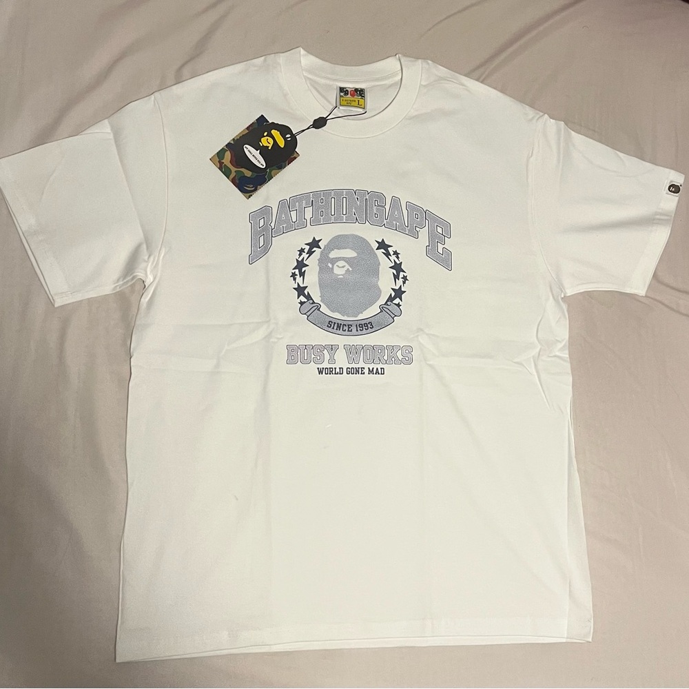 White and Grey BAPE ‘Busy Works’ Tee